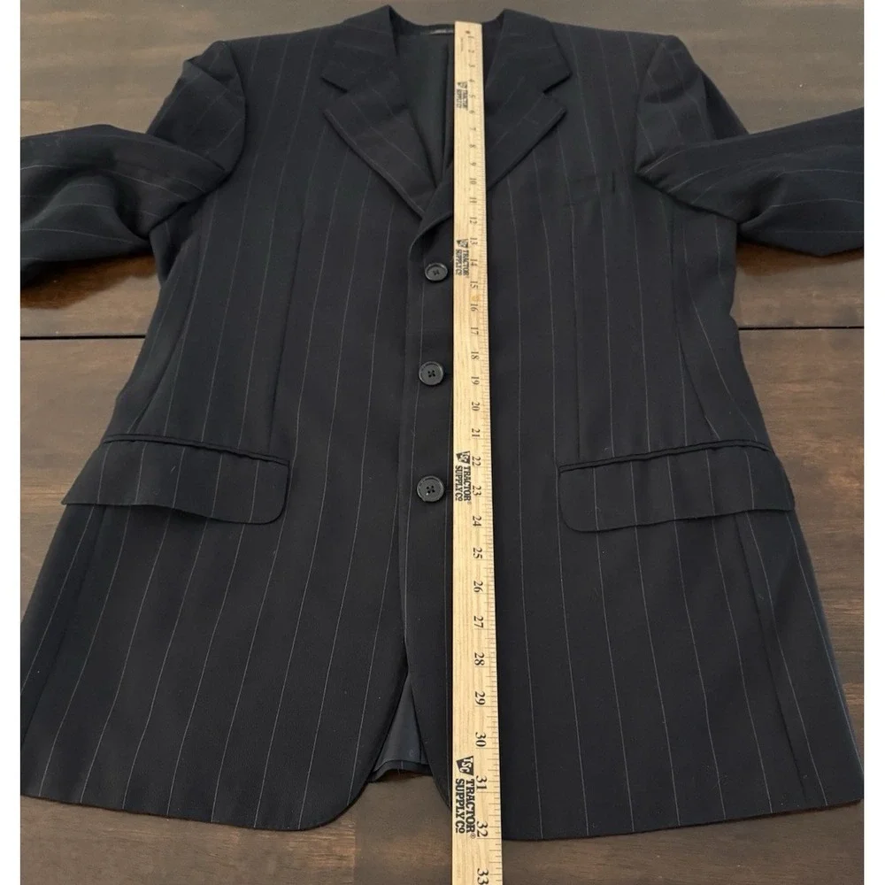 Ermenegildo Zegna Mens Trofeo Wool Blazer 48R (Fits 42R) Navy Pinstripe Boyds